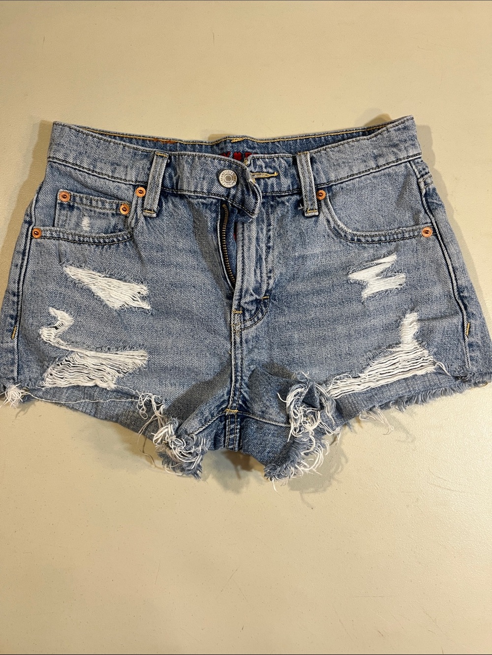 Lucky Brand Distressed Light Blue Denim Cutoff Shorts